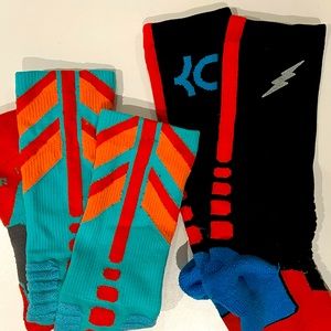 Nike Hyper Elite Socks Lot 2 Pairs Sz L M8-12 W10-13